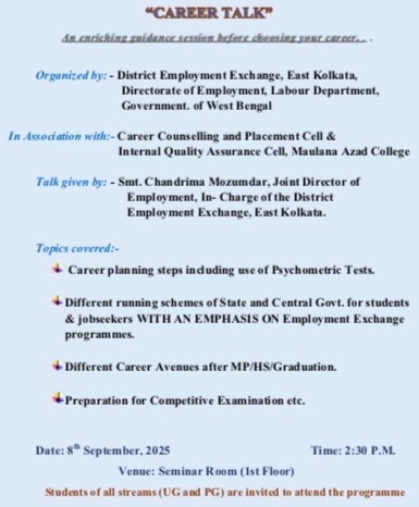 CAREER TALK - An enriching guidance session before choosing your career